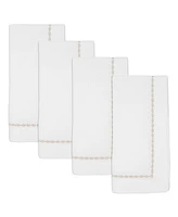 Saro Lifestyle Timeless Chainlink Embroidery Napkin, Set of 4