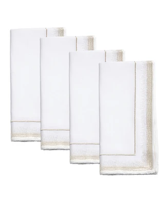 Saro Lifestyle Elegant Embroidery Detail Napkin, Set of 4