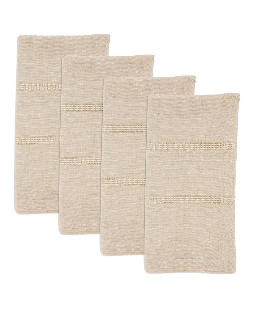 Saro Lifestyle Leno Stripe Elegance Napkin, Set of 4