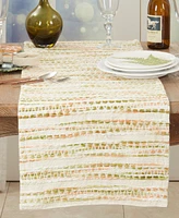 Saro Lifestyle Contemporary Stripe Woven Table Runner, 16" x 72"