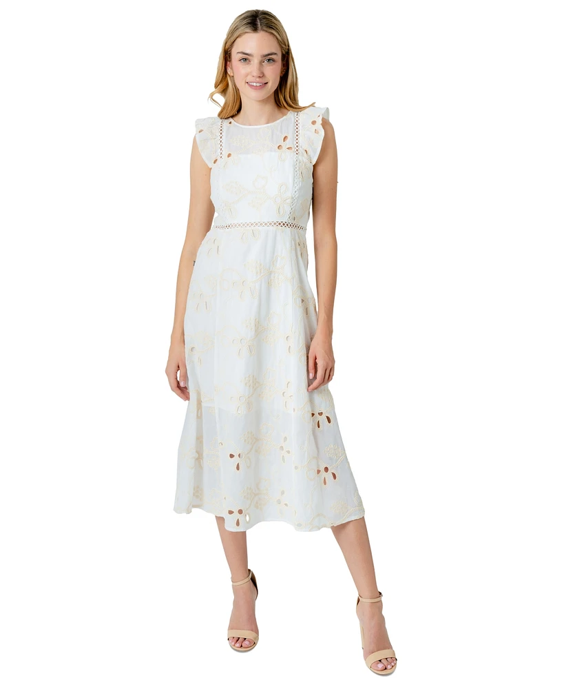Sam Edelman Women's Eyelet Midi Dress