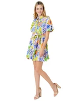 Sam Edelman Women's Printed Puff-Sleeve Shirtdress