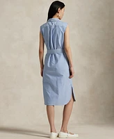 Polo Ralph Lauren Women's Belted Oxford Sleeveless Shirtdress