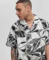 Mode of One Men's Short-Sleeve Slick Play Camp Collar Shirt, Exclusively at Macy's