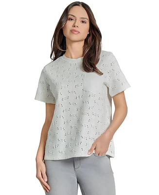 Jones New York Women's Printed Pocket T-Shirt