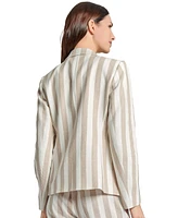 Jones New York Women's Striped Open-Front Blazer