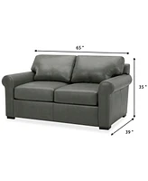 Radley Roll Arm 61" Leather Loveseat, Exclusively at Macy's