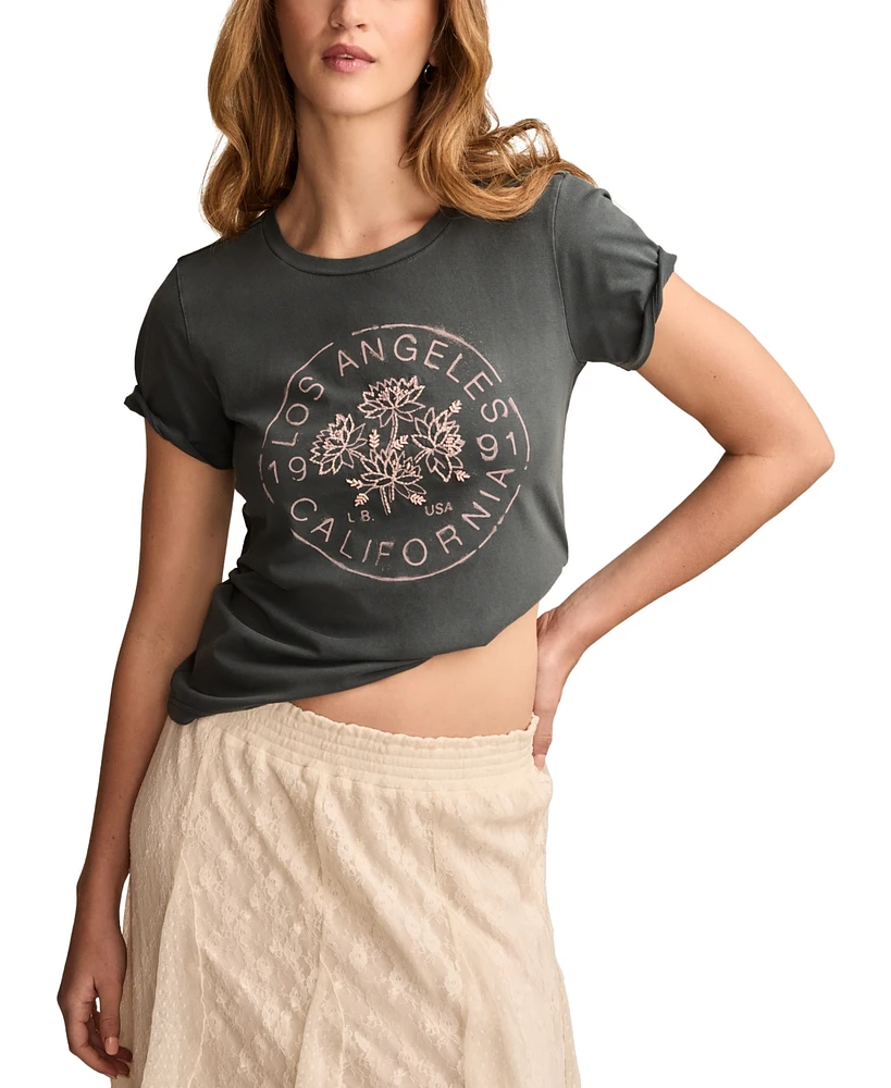 Lucky Brand Women's Los Angeles Floral Classic Tee