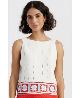Chinti and Parker Women's & Cotton Hand Crochet Vest