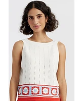 Chinti and Parker Women's & Cotton Hand Crochet Vest