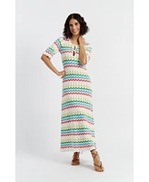 Chinti and Parker Women's & Cotton Chevron Stitch Dress