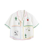 Chinti and Parker Women's & Linen-Cotton Peanuts Vacation Shirt