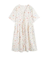 Chinti and Parker Women's & Linen-Cotton Etoile V-Neck Sundress