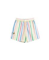 Chinti and Parker Women's & Linen-Cotton Snoopy Stripe Shorts