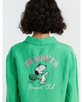 Chinti & Parker Women's Linen-Cotton Peanuts Racquet Club Shirt