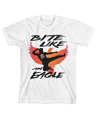 Cobra Kai Bite Like An Eagle Boy's White T-Shirt-xl