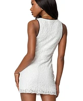 Edikted Womens Selah Lace Contrast Mini Dress