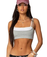 Edikted Womens Gracie Layered Bra Top