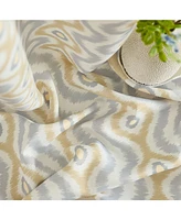 Hlc.me Tanner Ogee Ikatt Damask Patterned Window Grommet Curtains Bedroom