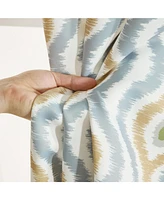 Hlc.me Tanner Ogee Ikatt Damask Patterned Window Grommet Curtains Bedroom