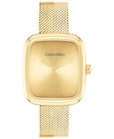 Calvin Klein Women's Adore Gold Tone Stainless Steel Mesh Bracelet Watch, 30mm