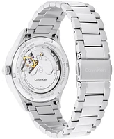 Calvin Klein Women's Iconic Automatic Silver Tone Stainless Steel Bracelet Watch, 36mm