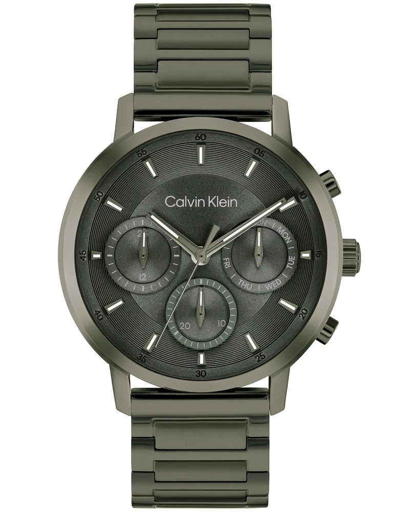 Calvin Klein Men's Gauge Ionic Plated Barley Green Steel Bracelet Watch, 41mm