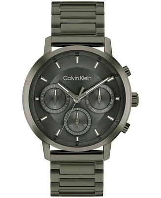 Calvin Klein Men's Gauge Ionic Plated Barley Green Steel Bracelet Watch, 41mm