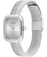 Calvin Klein Women's Adore Silver Tone Stainless Steel Mesh Bracelet Watch, 30mm