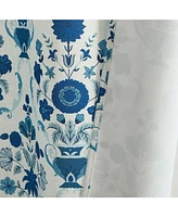 Hlc.me Clara Floral Damask Patterned Window Back Tab Rod Pocket Curtains Bedroom