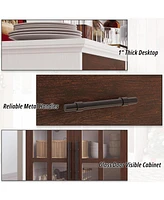 Buffet Cabinet with Storage, 55" Large Sideboard Buffet Storage Cabinet