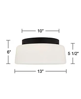 Possini Euro Buckley 13" Wide Black Drum Ceiling Light - Possini Euro Design