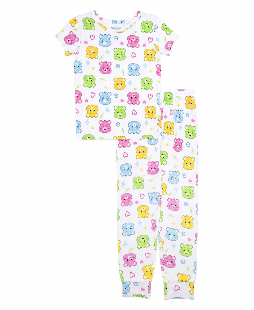 Care Bears Little Girls Short Sleeve and Pant, 2-Piece Pajama Set