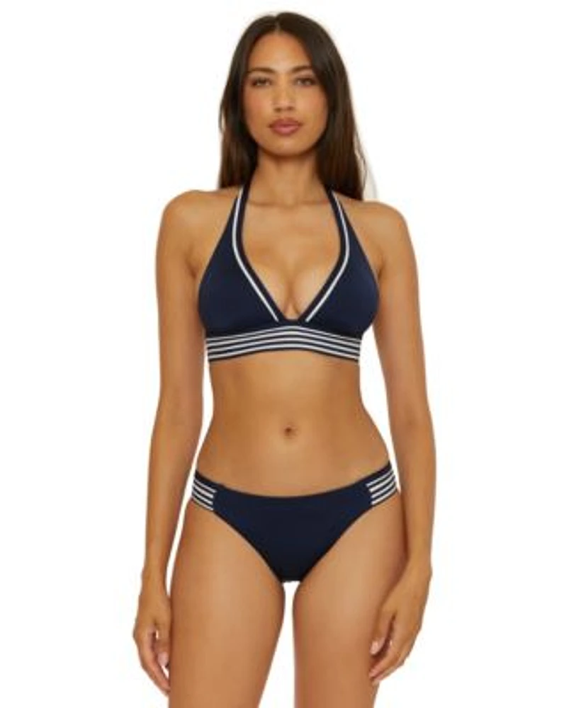 Trina Turk Womens Monaco Pleated Halter Bikini Top Hipster Bottoms