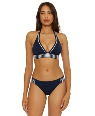 Trina Turk Womens Monaco Pleated Halter Bikini Top Hipster Bottoms