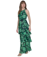Tommy Hilfiger Women's Floral Ruffle-Tiered Halter Maxi Dress