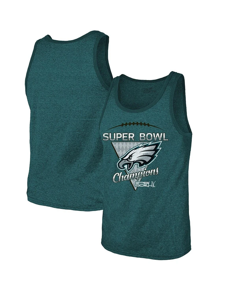 Majestic Threads Men's Midnight Green Philadelphia Eagles Super Bowl Lix Champions Advanced Tri-Blend Tank Top