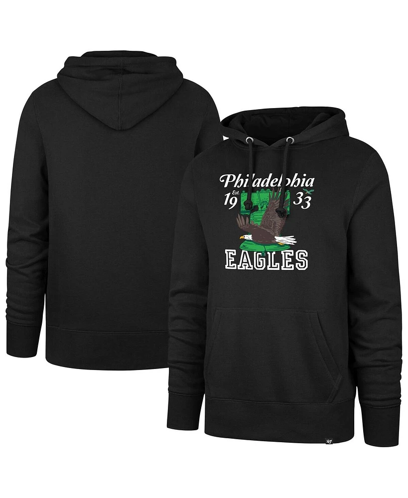 '47 Brand Men's Black Philadelphia Eagles Regional Headline Pullover Hoodie