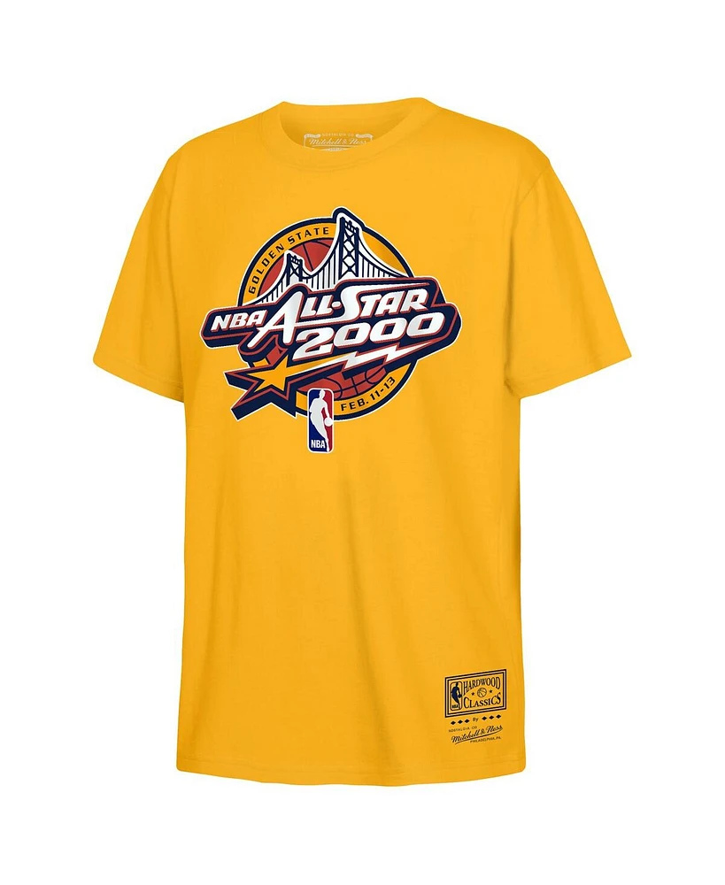 Mitchell & Ness Big Boys and Girls Gold 2000 Nba All-Star Game Circle Logo T-Shirt