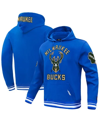 Pro Standard Men's Blue Milwaukee Bucks 2024/25 City Edition Chenille Applique Pullover Hoodie