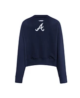 Pro Standard Women's Navy Atlanta Braves Game Day Classics Crewneck Pullover Sweatshirt