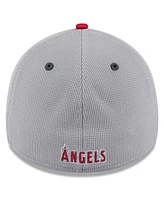 New Era Men's Gray/Red Los Angeles Angels 2025 Batting Practice 39THIRTY Flex Hat