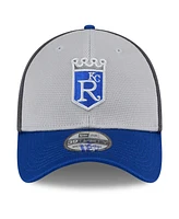 New Era Men's Gray/Royal Kansas City Royals 2025 Batting Practice 39THIRTY Flex Hat