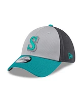 New Era Men's Gray/Teal Seattle Mariners 2025 Batting Practice 39THIRTY Flex Hat