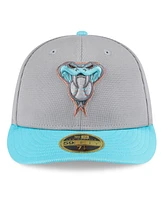 New Era Men's Gray/Aqua Arizona Diamondbacks 2025 Batting Practice Low Profile 59FIFTY Fitted Hat