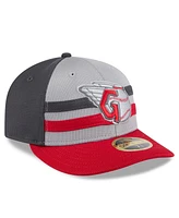 New Era Men's Gray/Red Cleveland Guardians 2025 Batting Practice Low Profile 59FIFTY Fitted Hat