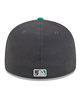 New Era Men's Gray/Aqua Seattle Mariners 2025 Batting Practice Low Profile 59FIFTY Fitted Hat