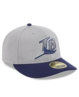 New Era Men's Gray/Navy Tampa Bay Rays 2025 Batting Practice Low Profile 59FIFTY Fitted Hat