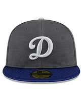 New Era Men's Gray/Royal Los Angeles Dodgers 2025 Batting Practice 59FIFTY Fitted Hat