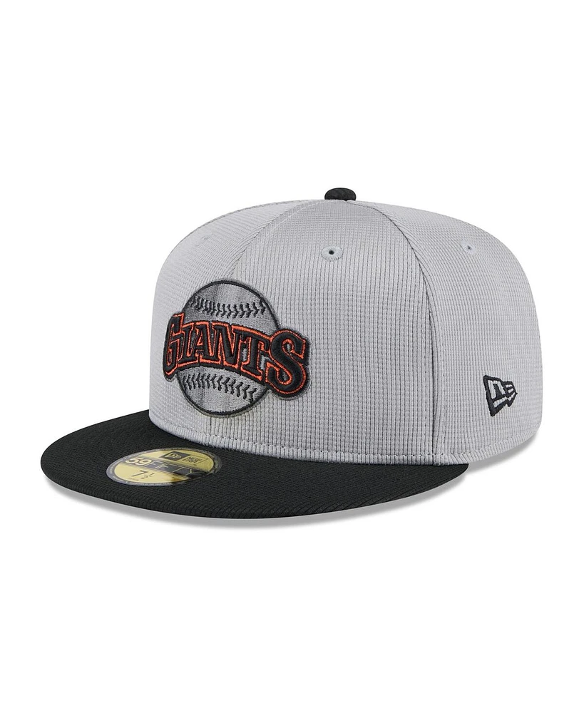 New Era Men's Gray/Black San Francisco Giants 2025 Batting Practice 59FIFTY Fitted Hat